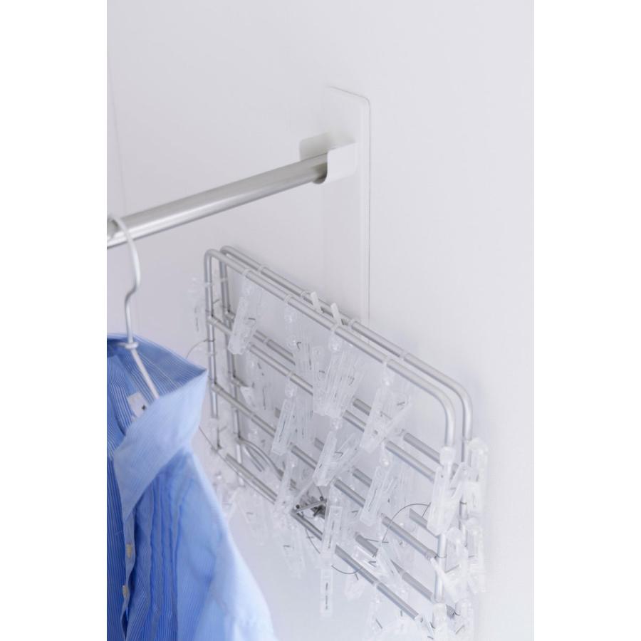 物干し竿受け 山崎実業 tower タワー 石こうボード壁対応物干し竿ホルダー 2個組 ホワイト | tower | 04