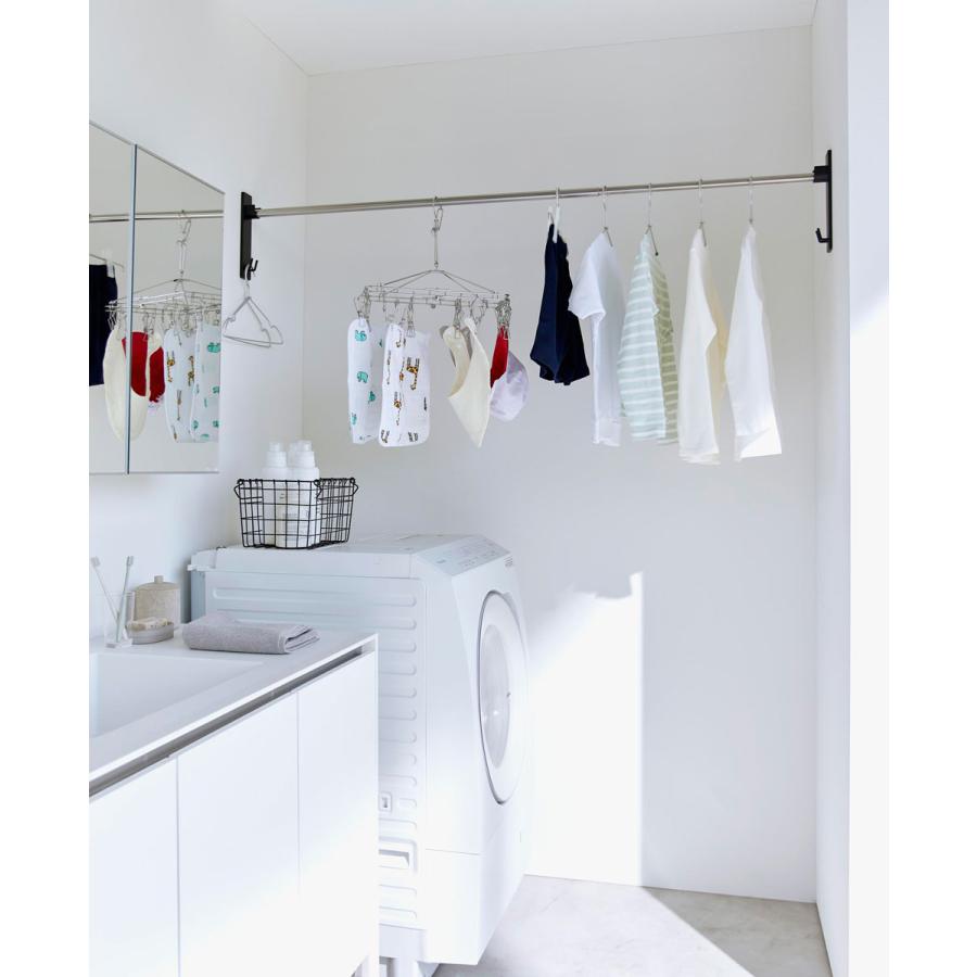 物干し竿受け 山崎実業 tower タワー 石こうボード壁対応物干し竿ホルダー 2個組 ブラック | tower | 02