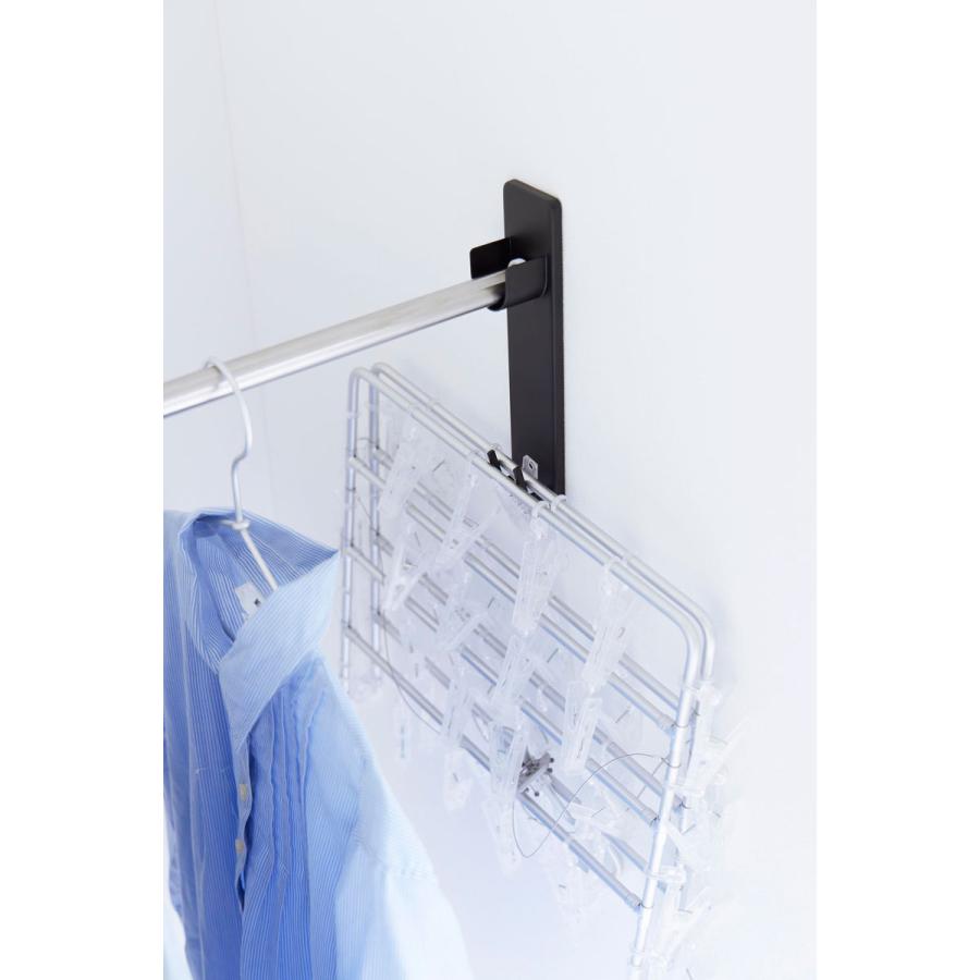 物干し竿受け 山崎実業 tower タワー 石こうボード壁対応物干し竿ホルダー 2個組 ブラック | tower | 04