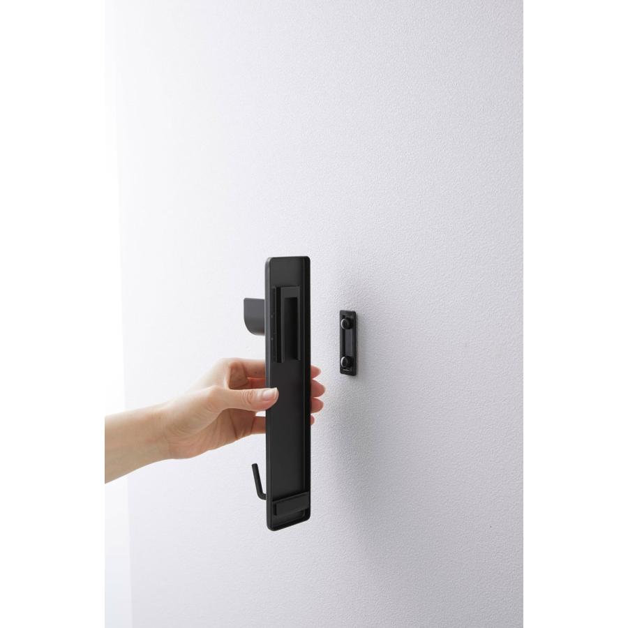 物干し竿受け 山崎実業 tower タワー 石こうボード壁対応物干し竿ホルダー 2個組 ブラック | tower | 07