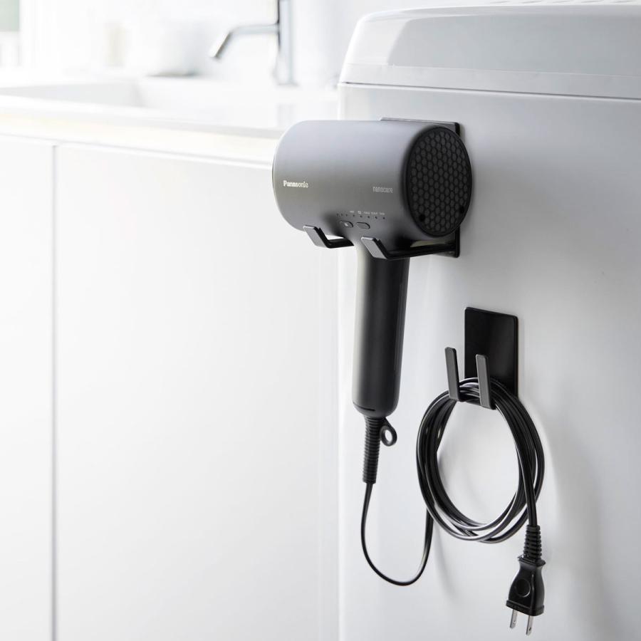 ドライヤーホルダー 山崎実業 正規品 tower タワー マグネットドライヤー＆コードホルダー ドライヤー収納ラック  ブラック | tower