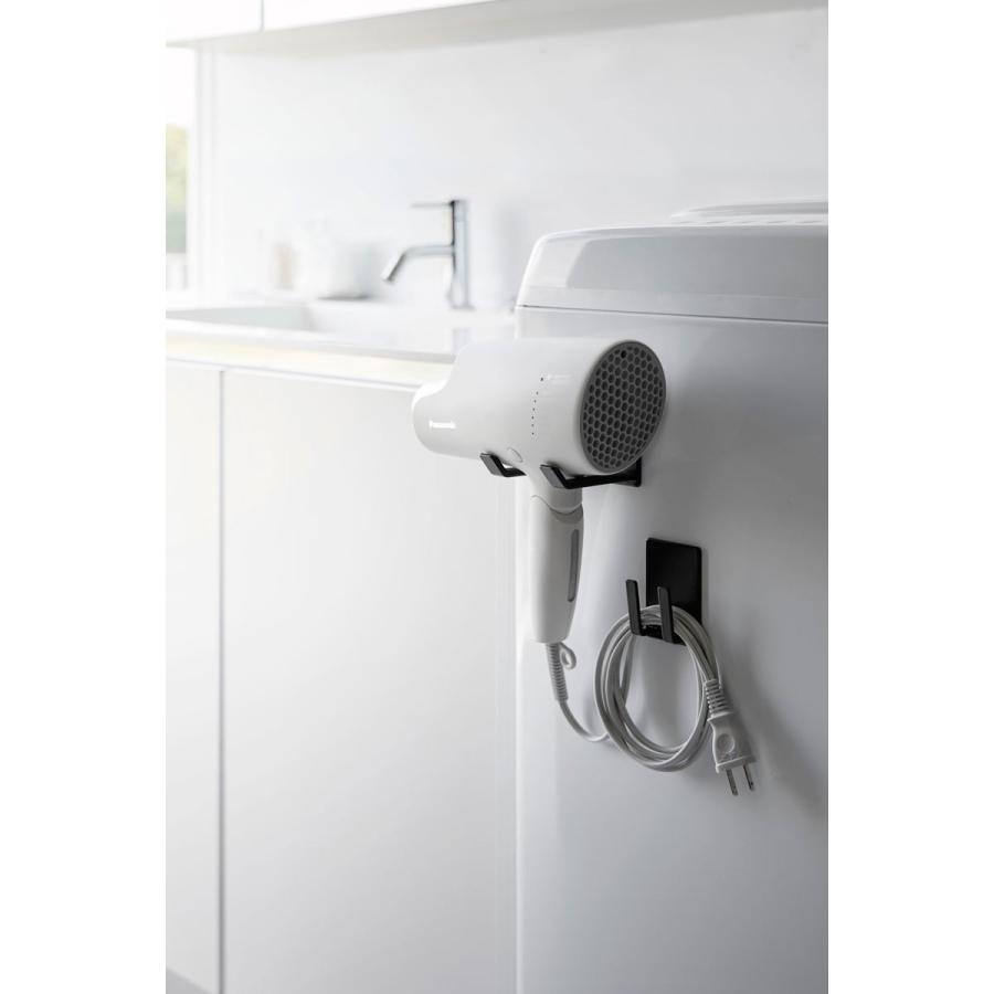 ドライヤーホルダー 山崎実業 正規品 tower タワー マグネットドライヤー＆コードホルダー ドライヤー収納ラック  ブラック | tower | 03