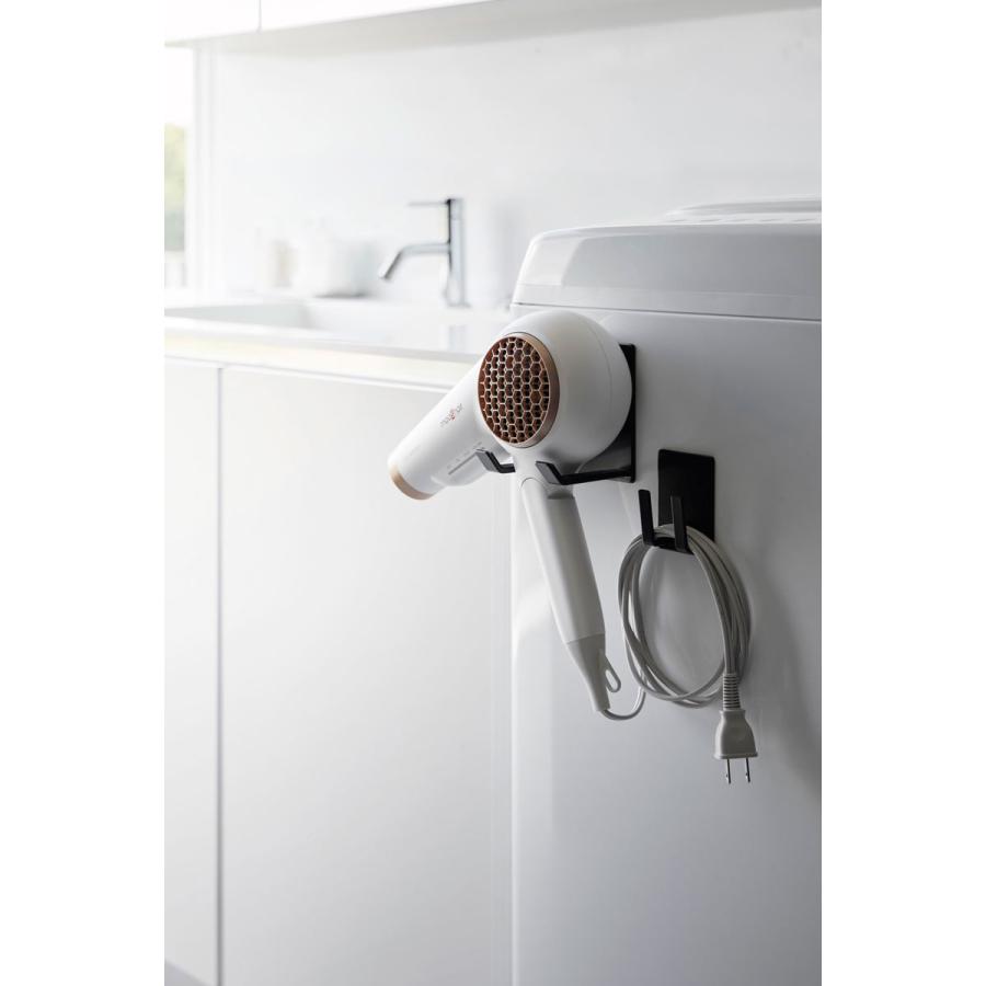 ドライヤーホルダー 山崎実業 正規品 tower タワー マグネットドライヤー＆コードホルダー ドライヤー収納ラック  ブラック | tower | 04