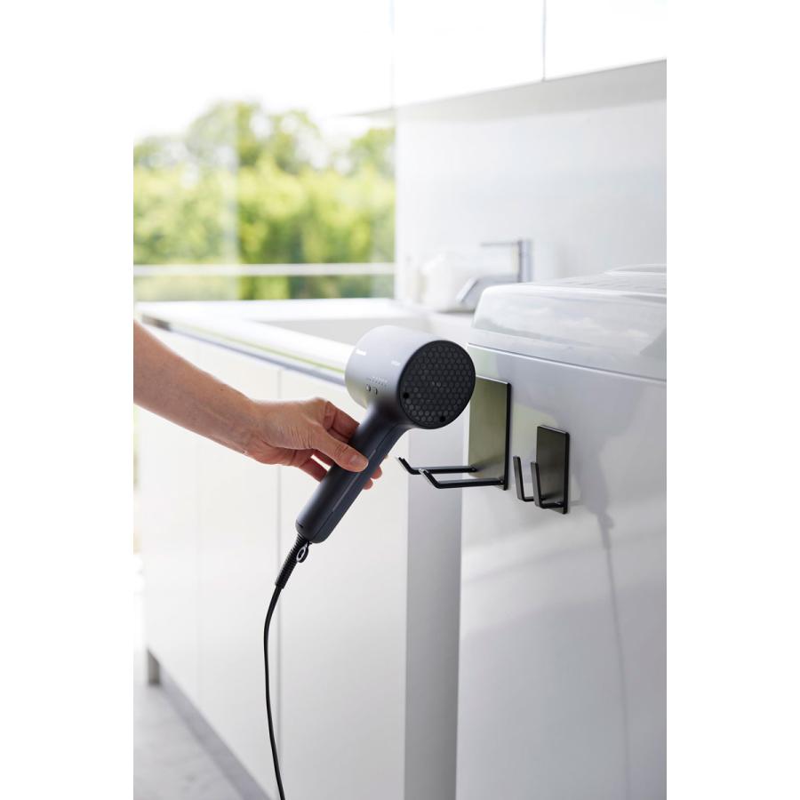 ドライヤーホルダー 山崎実業 正規品 tower タワー マグネットドライヤー＆コードホルダー ドライヤー収納ラック  ブラック | tower | 05