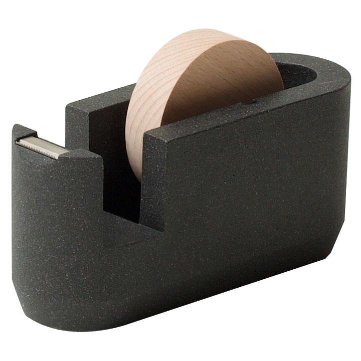 テープカッター ideaco イデアコ ステーショナリー テープカッター ストーンサンドカラー 石調 テープディスペンサー tape cutter ストーンサンドブラック | 
