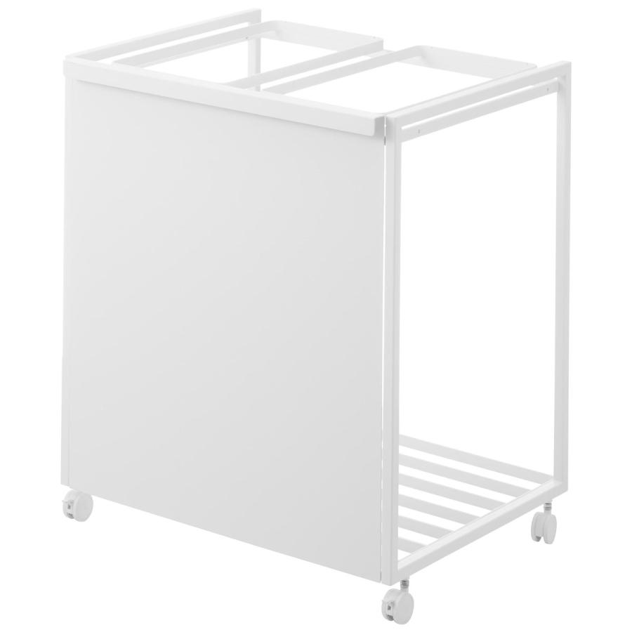 分別ゴミ箱 山崎実業 正規品 tower タワー 目隠し分別ダストワゴン 45L 2分別 分別ごみ箱 キッチンゴミ箱  ホワイト | tower | 01