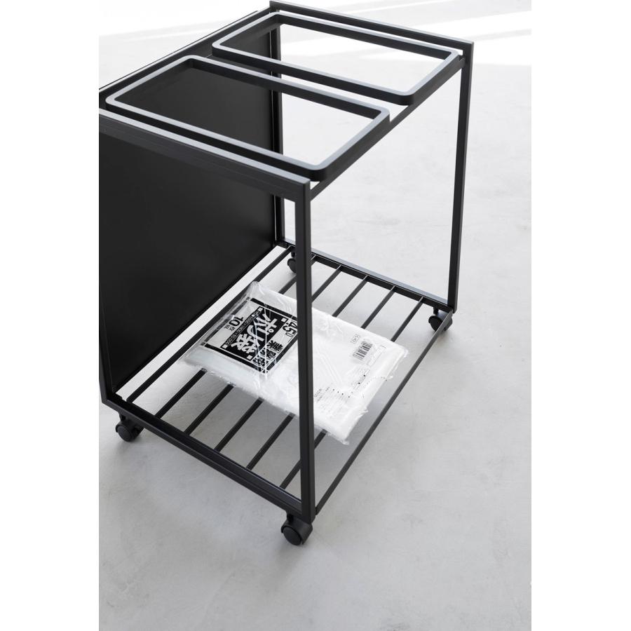 分別ゴミ箱 山崎実業 正規品 tower タワー 目隠し分別ダストワゴン 45L 2分別 分別ごみ箱 キッチンゴミ箱  ブラック | tower | 07