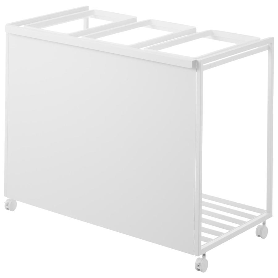 分別ゴミ箱 山崎実業 正規品 tower タワー 目隠し分別ダストワゴン 45L 3分別 分別ごみ箱 キッチンゴミ箱  ホワイト | tower | 01