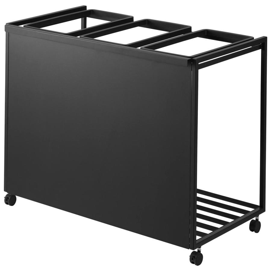 分別ゴミ箱 山崎実業 正規品 tower タワー 目隠し分別ダストワゴン 45L 3分別 分別ごみ箱 キッチンゴミ箱  ブラック | tower | 01