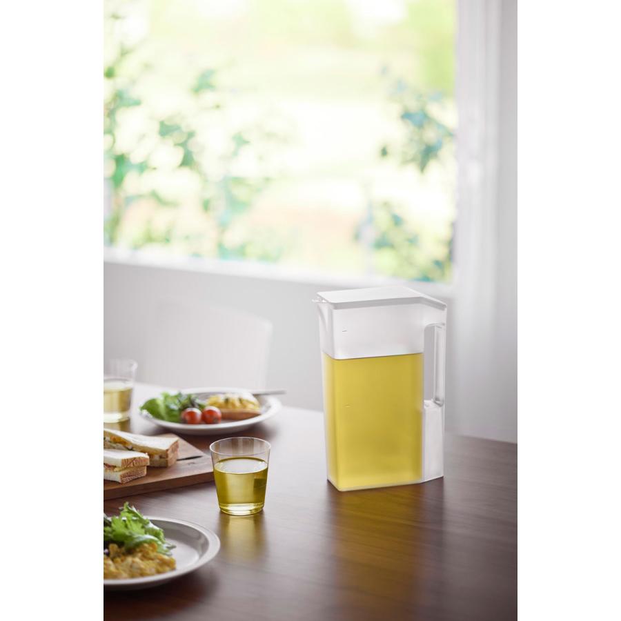 冷水筒 山崎実業 正規品 tower タワー ハンドル付きスリム冷水筒 2L 茶ポット 麦茶ポット  ホワイト | tower | 02