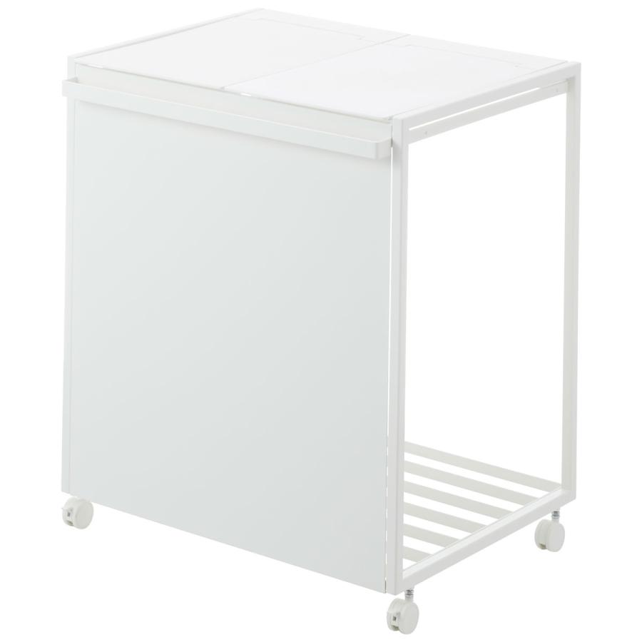 分別ゴミ箱 山崎実業 正規品 tower タワー 蓋付き目隠し分別ダストワゴン 45L 2分別 分別ごみ箱 キッチンゴミ箱  ホワイト | tower | 01