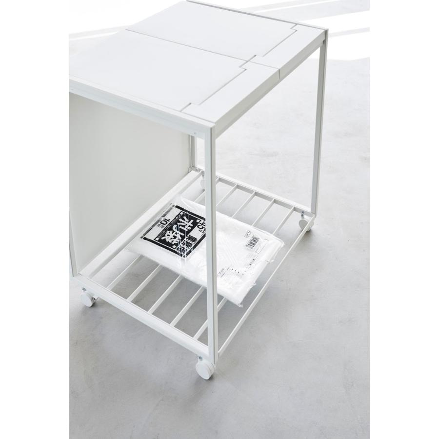 分別ゴミ箱 山崎実業 正規品 tower タワー 蓋付き目隠し分別ダストワゴン 45L 2分別 分別ごみ箱 キッチンゴミ箱  ホワイト | tower | 07