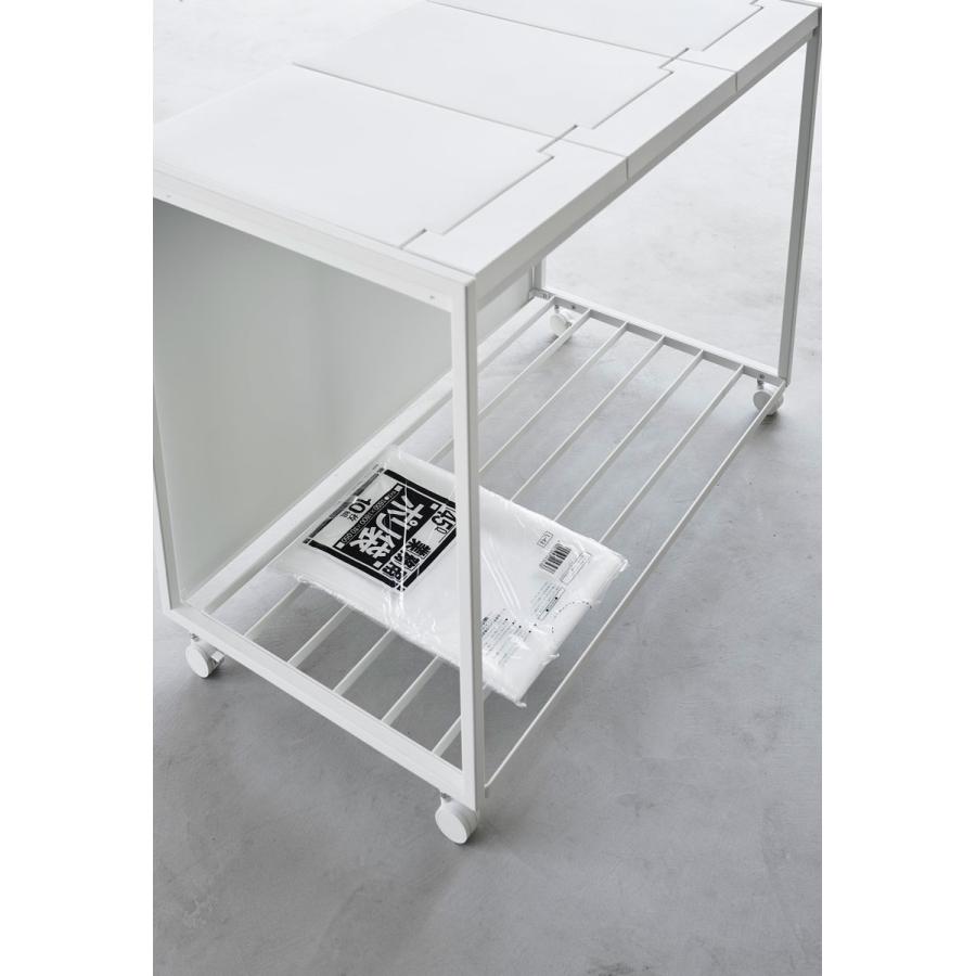 分別ゴミ箱 山崎実業 正規品 tower タワー 蓋付き目隠し分別ダストワゴン 45L 3分別 分別ごみ箱 キッチンゴミ箱  ホワイト | tower | 07