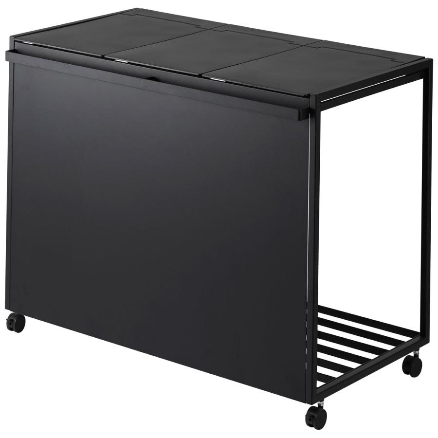 分別ゴミ箱 山崎実業 正規品 tower タワー 蓋付き目隠し分別ダストワゴン 45L 3分別 分別ごみ箱 キッチンゴミ箱  ブラック | tower | 01