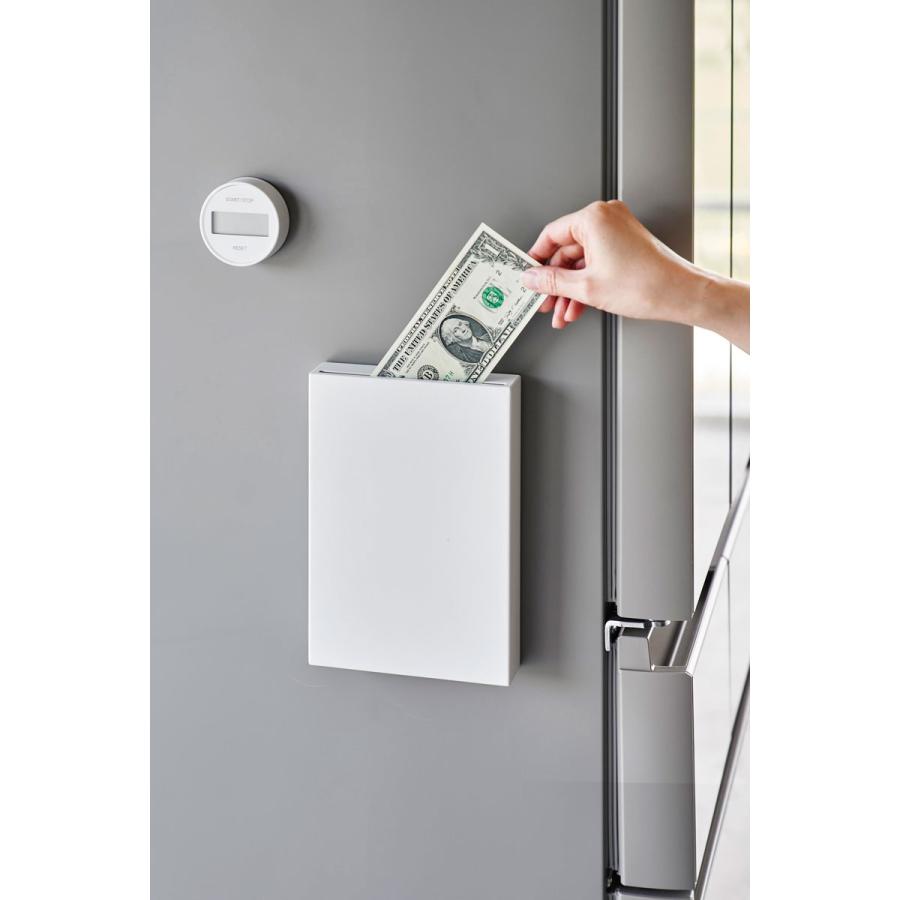 貯金箱 山崎実業 正規品 tower タワー マグネット貯金箱 スリム 薄型 ホワイト