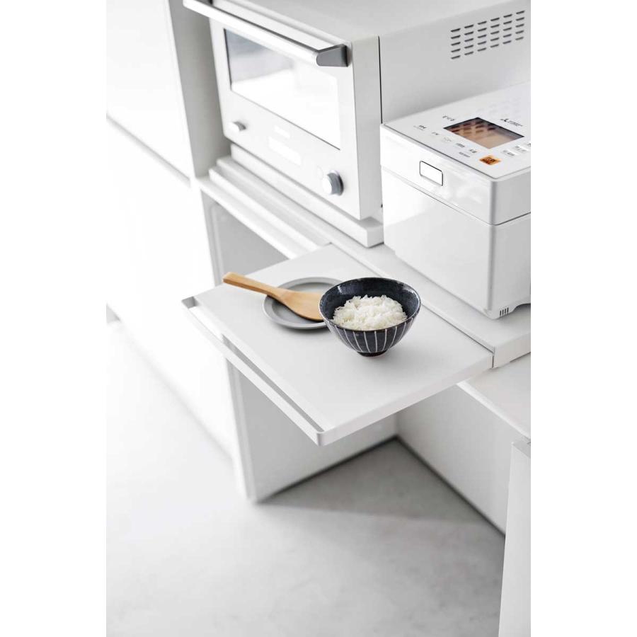 キッチンスライドテーブル 山崎実業 正規品 tower タワー キッチン家電下スライドテーブル W80 スライドテーブル 引き出し  ホワイト | tower | 06