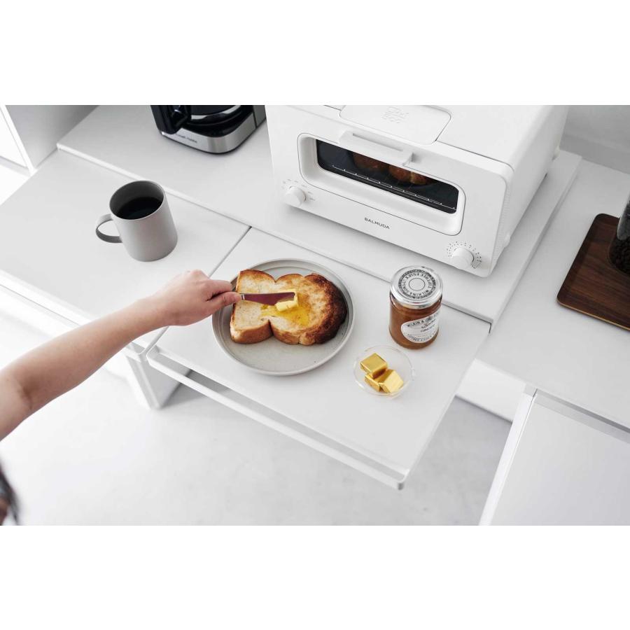 キッチンスライドテーブル 山崎実業 正規品 tower タワー キッチン家電下スライドテーブル W80 スライドテーブル 引き出し  ホワイト | tower | 07