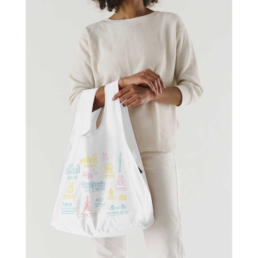 エコバッグ バグー 正規品 BAGGU バグゥ 2024新作秋 スタンダードバグゥ ZPZ TOKYO MAP 折りたたみ 収納コンパクト STANDARD BAGGU ホワイト | BAGGU | 01