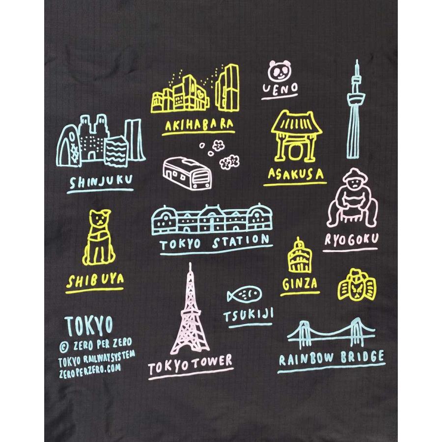エコバッグ バグー 正規品 BAGGU バグゥ 2024新作秋 スタンダードバグゥ ZPZ TOKYO MAP 折りたたみ 収納コンパクト STANDARD BAGGU ブラック | BAGGU | 02
