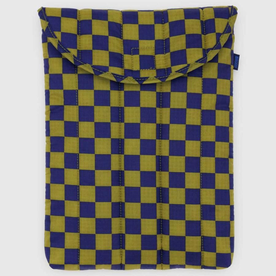 ノートパソコンケース バグー 正規品 BAGGU バグゥ PUFFY LAPTOP SLEEVE 13インチ/14インチ PCケース PCバッグ  グリーン x ネイビーチェッカー | BAGGU