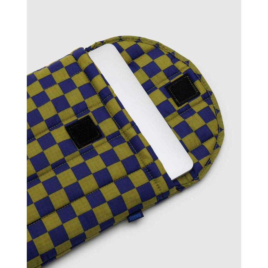 ノートパソコンケース バグー 正規品 BAGGU バグゥ PUFFY LAPTOP SLEEVE 13インチ/14インチ PCケース PCバッグ  グリーン x ネイビーチェッカー | BAGGU | 01