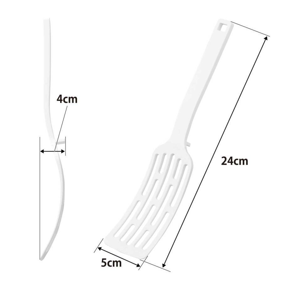 フライ返し 山崎実業 正規品 tower タワー シリコーンハンドルロングターナー S ターナー  1499 ホワイト | tower | 08