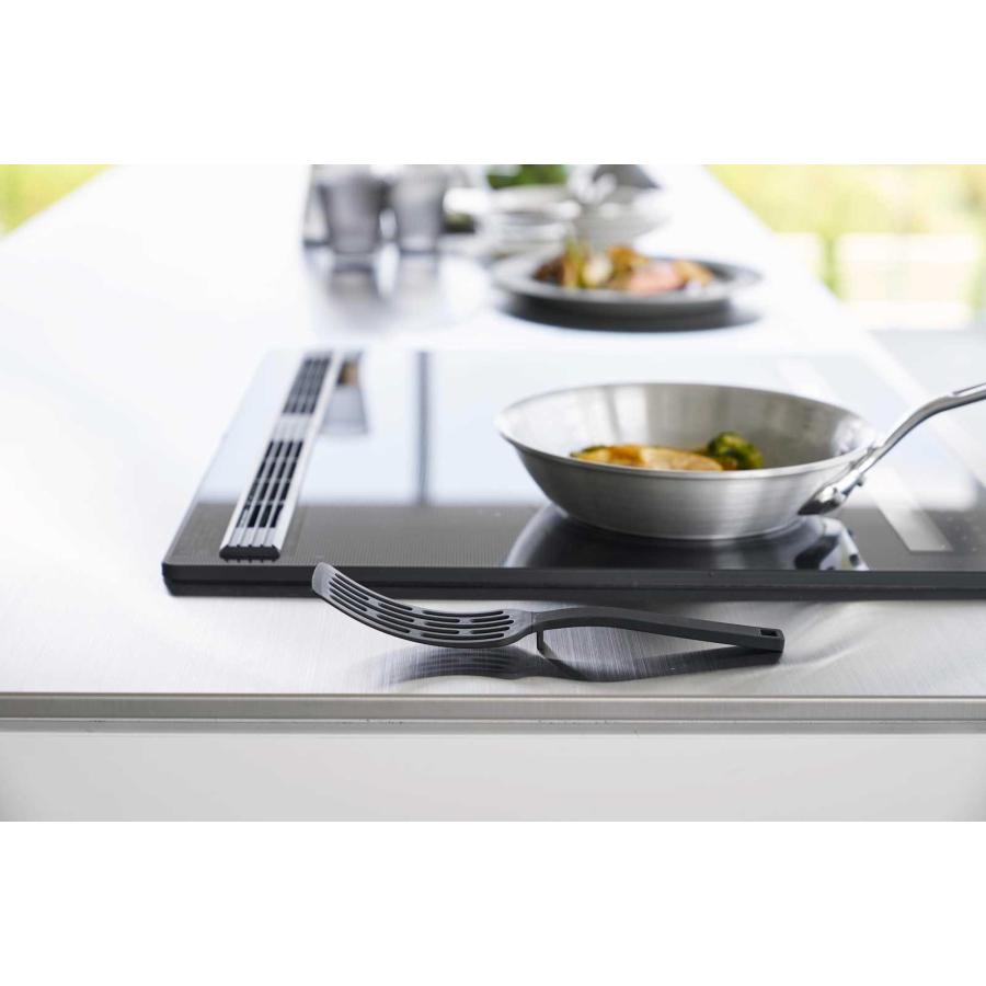 フライ返し 山崎実業 正規品 tower タワー シリコーンハンドルロングターナー S ターナー  1500 ブラック | tower | 02