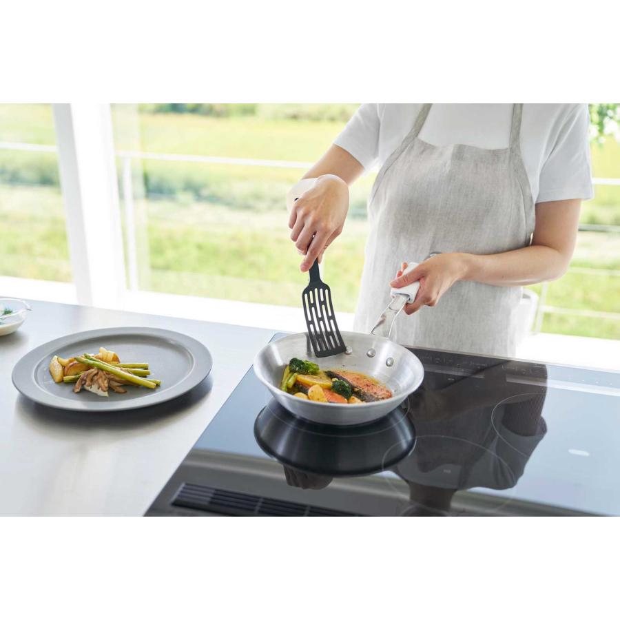 フライ返し 山崎実業 正規品 tower タワー シリコーンハンドルロングターナー S ターナー  1500 ブラック | tower | 03