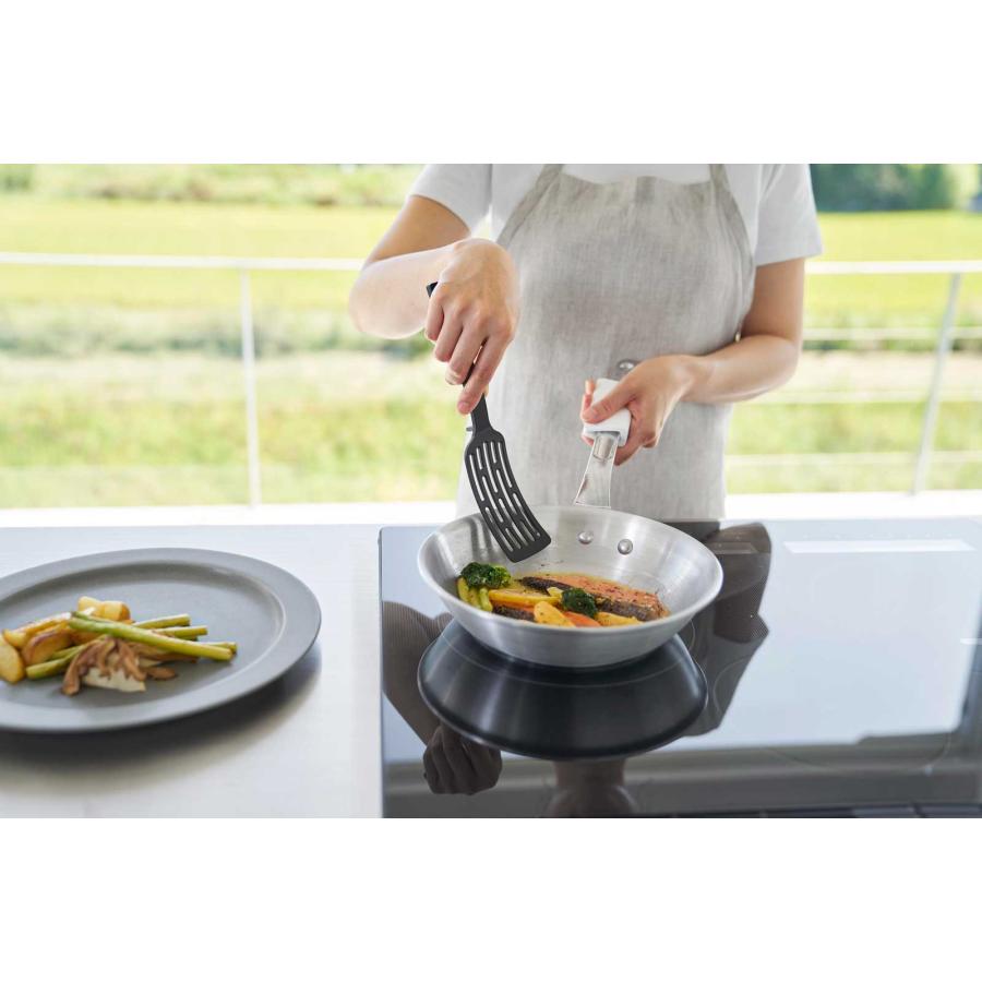 フライ返し 山崎実業 正規品 tower タワー シリコーンハンドルロングターナー S ターナー  1500 ブラック | tower | 04