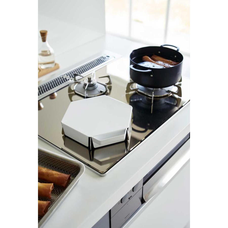 五徳カバー 山崎実業 正規品 tower タワー 立てて置ける五徳カバー コンロカバー  1413 ホワイト | tower | 04