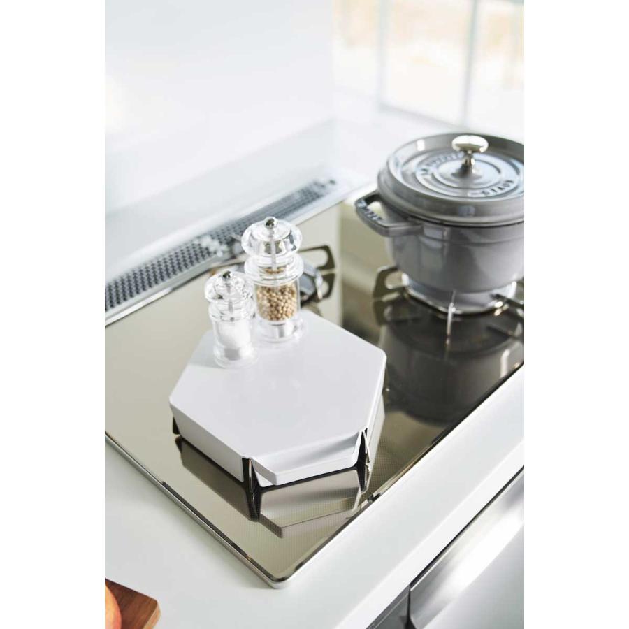 五徳カバー 山崎実業 正規品 tower タワー 立てて置ける五徳カバー コンロカバー  1413 ホワイト | tower | 05