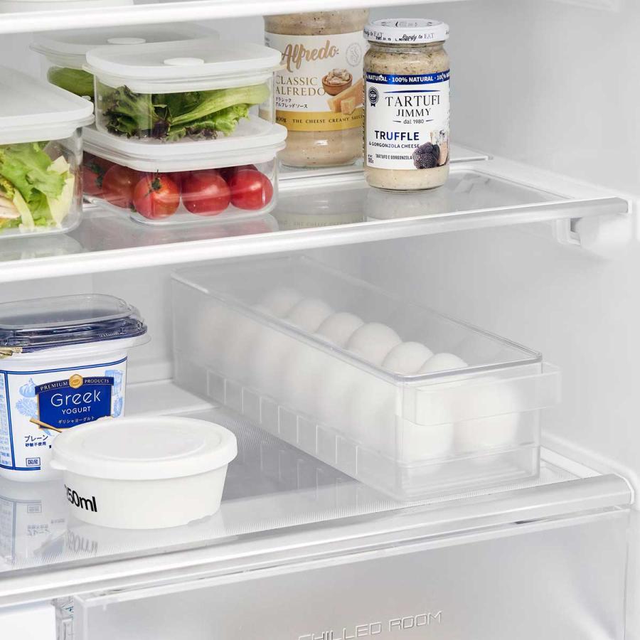 冷蔵庫収納ケース 山崎実業 正規品 tower タワー 冷蔵庫中蓋付き卵ケース 冷蔵庫用収納ケース  1481 ホワイト | tower