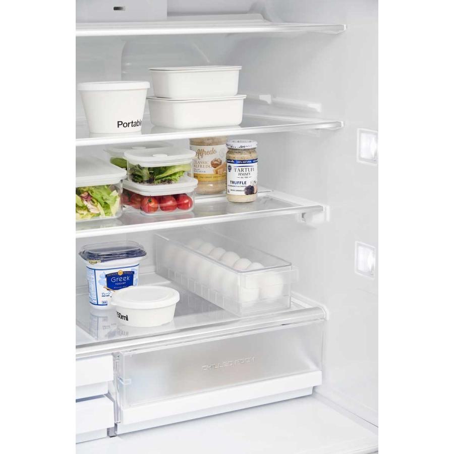 冷蔵庫収納ケース 山崎実業 正規品 tower タワー 冷蔵庫中蓋付き卵ケース 冷蔵庫用収納ケース  1481 ホワイト | tower | 02