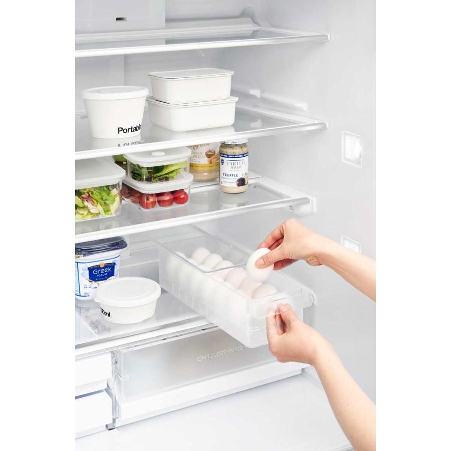 冷蔵庫収納ケース 山崎実業 正規品 tower タワー 冷蔵庫中蓋付き卵ケース 冷蔵庫用収納ケース  1481 ホワイト | tower | 04