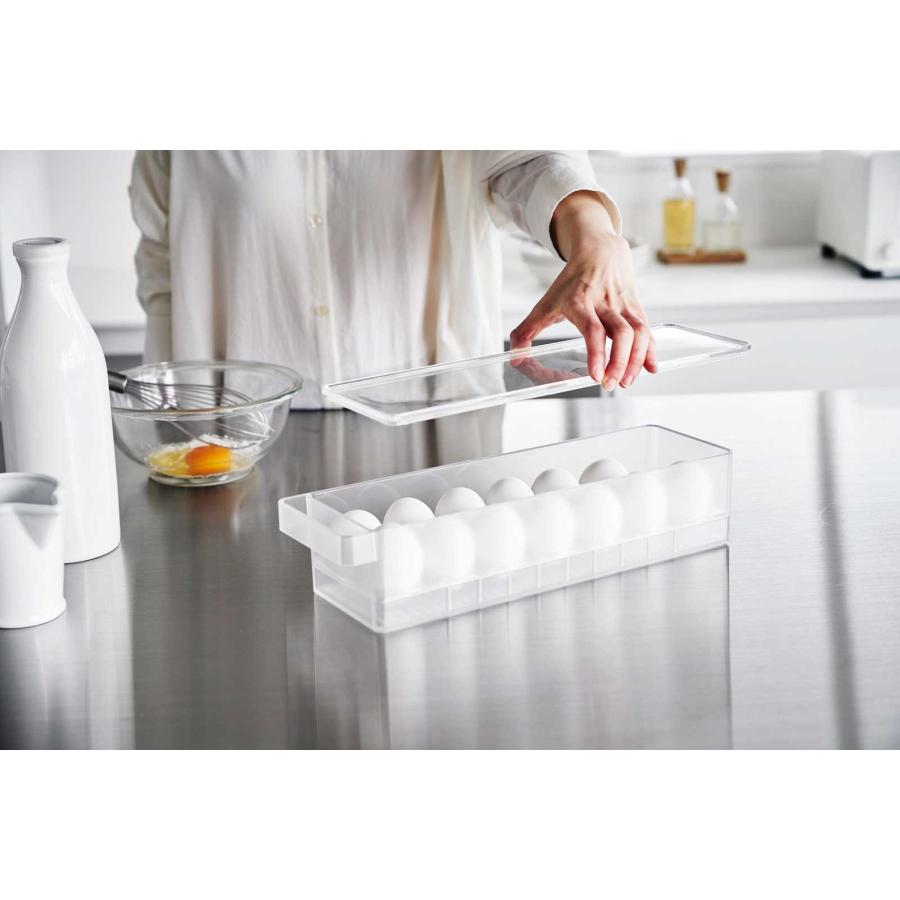 冷蔵庫収納ケース 山崎実業 正規品 tower タワー 冷蔵庫中蓋付き卵ケース 冷蔵庫用収納ケース  1481 ホワイト | tower | 06