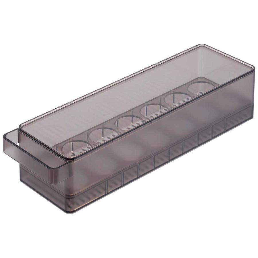 冷蔵庫収納ケース 山崎実業 正規品 tower タワー 冷蔵庫中蓋付き卵ケース 冷蔵庫用収納ケース  1482 ブラック | tower | 01