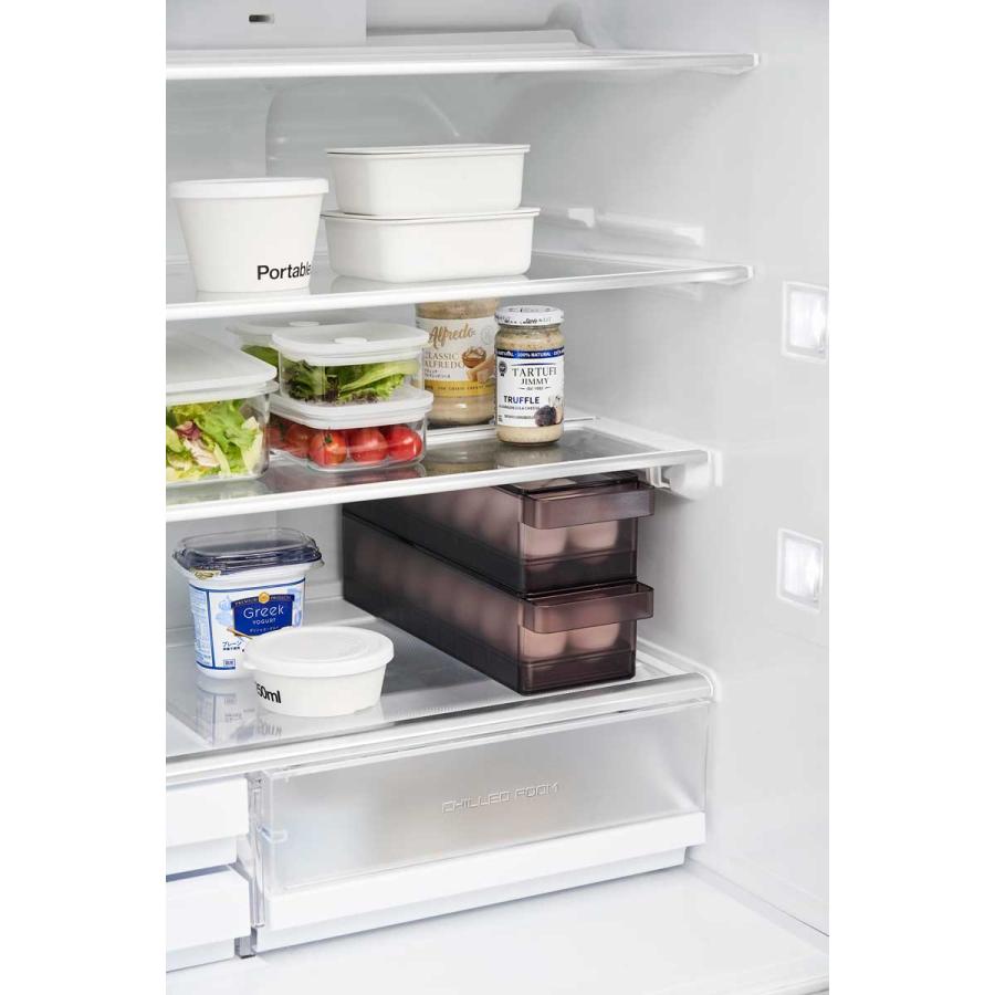 冷蔵庫収納ケース 山崎実業 正規品 tower タワー 冷蔵庫中蓋付き卵ケース 冷蔵庫用収納ケース  1482 ブラック | tower | 03