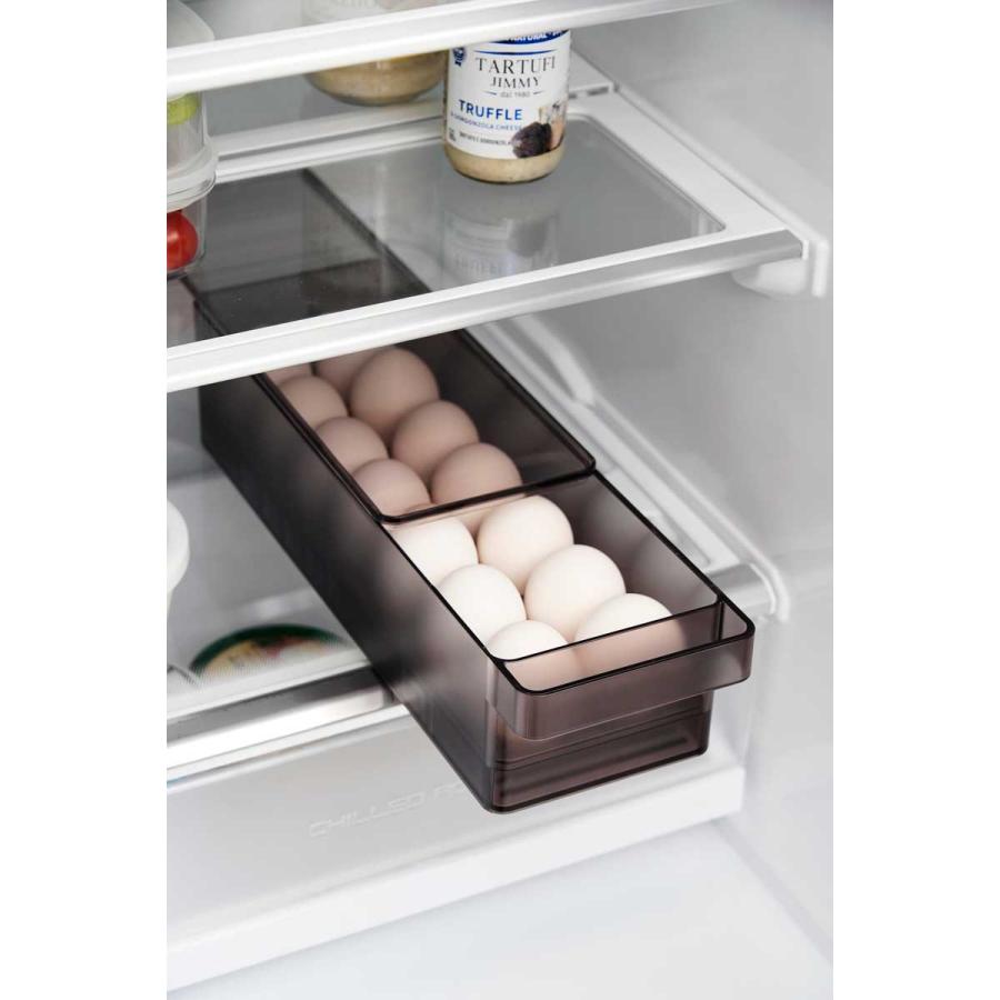冷蔵庫収納ケース 山崎実業 正規品 tower タワー 冷蔵庫中蓋付き卵ケース 冷蔵庫用収納ケース  1482 ブラック | tower | 05