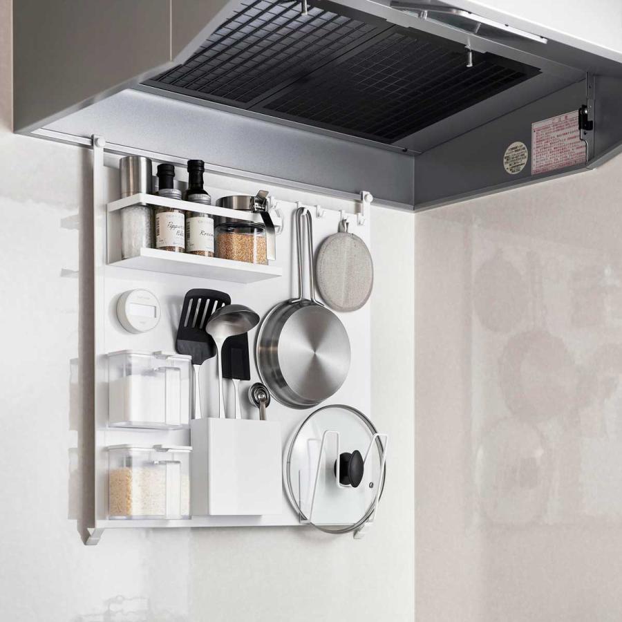 キッチン収納 山崎実業 正規品 tower タワー レンジフードスチールパネル 収納フック  1735 ホワイト | tower