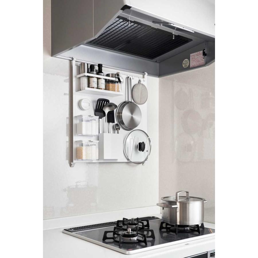 キッチン収納 山崎実業 正規品 tower タワー レンジフードスチールパネル 収納フック  1735 ホワイト | tower | 02