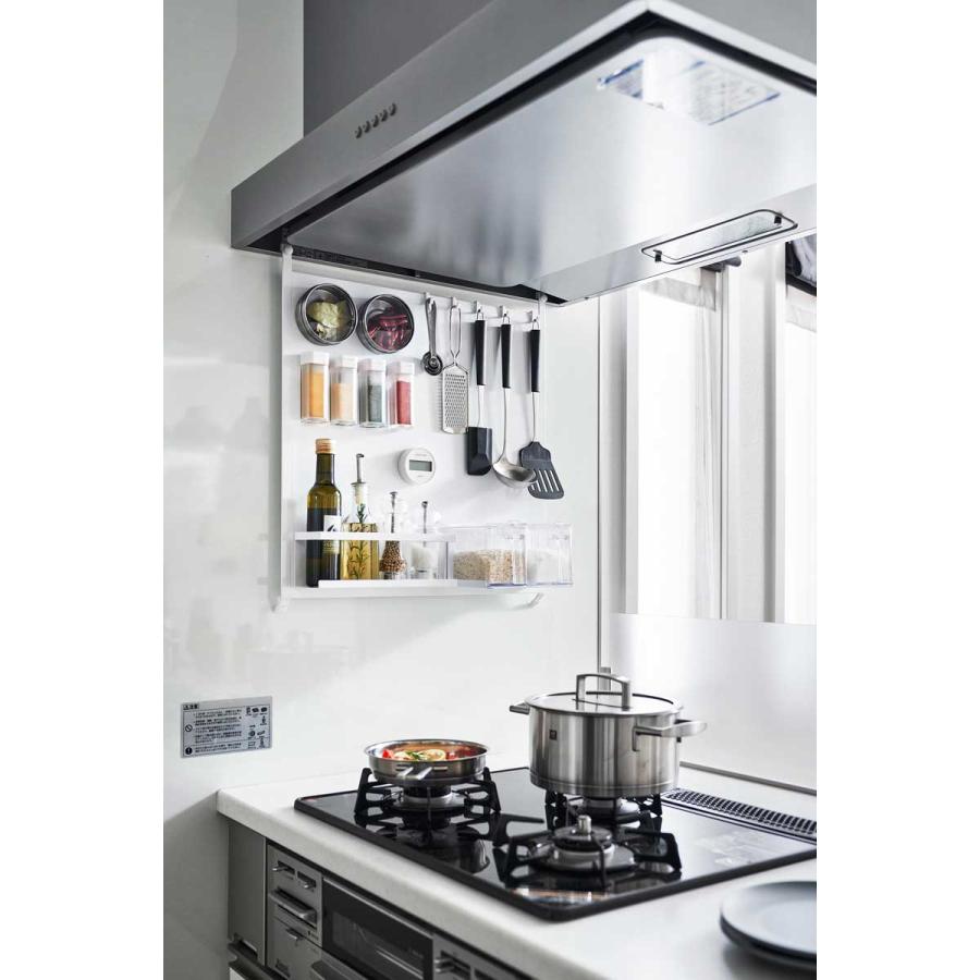 キッチン収納 山崎実業 正規品 tower タワー レンジフードスチールパネル 収納フック  1735 ホワイト | tower | 03