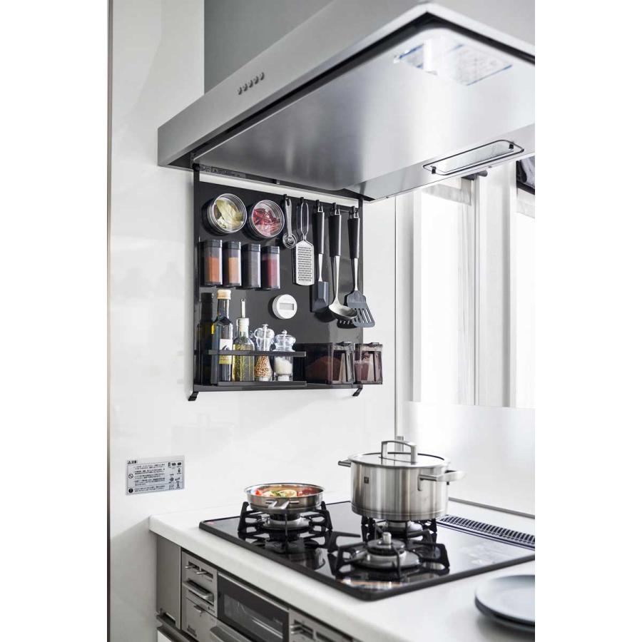 キッチン収納 山崎実業 正規品 tower タワー レンジフードスチールパネル 収納フック  1736 ブラック | tower | 03