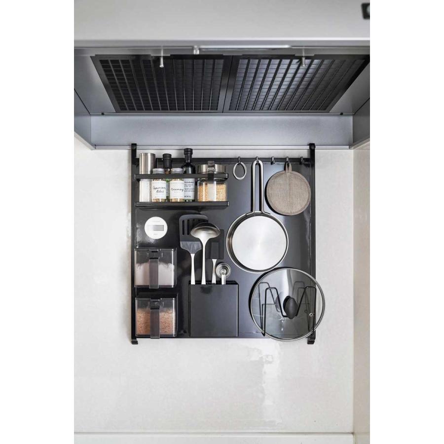 キッチン収納 山崎実業 正規品 tower タワー レンジフードスチールパネル 収納フック  1736 ブラック | tower | 04