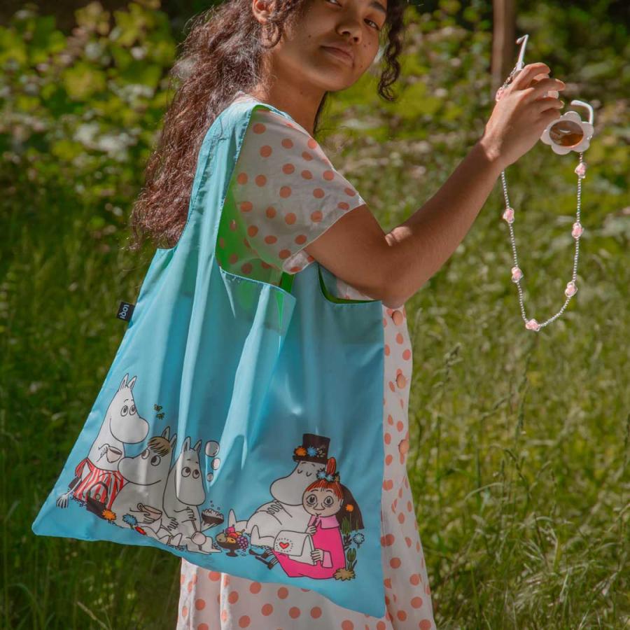 折りたたみトート エコバッグ 正規品 LOQI ローキー Recycled Bag トートバッグ ポーチ付き MOOMIN/FAMILY ムーミン/ファミリー | LOQI | 01