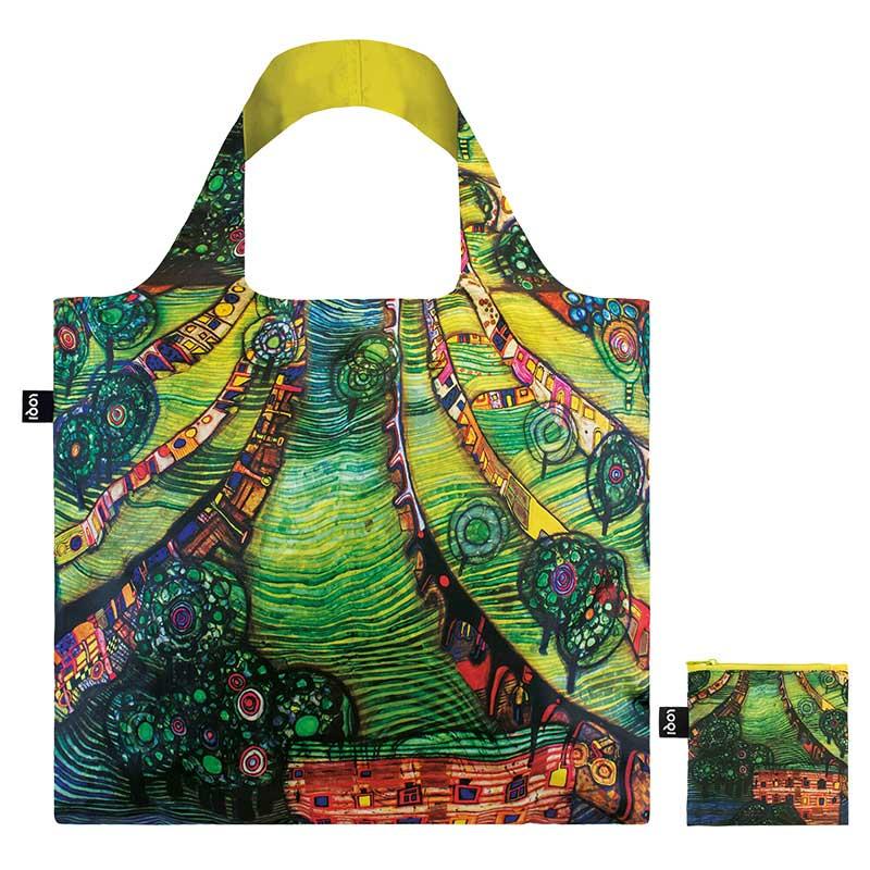 エコバッグ ローキー LOQI 正規品 Recycled Bag 折りたたみ トートバッグ MUSEUM Collection フンデルトヴァッサー/781 グリーン タウン |  | 01