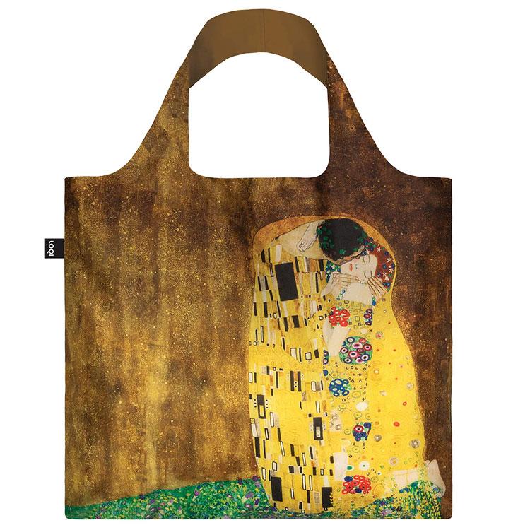 エコバッグ ローキー LOQI 正規品 Recycled Bag 折りたたみ トートバッグ MUSEUM Collection グスタフ・クリムト/接吻 | 