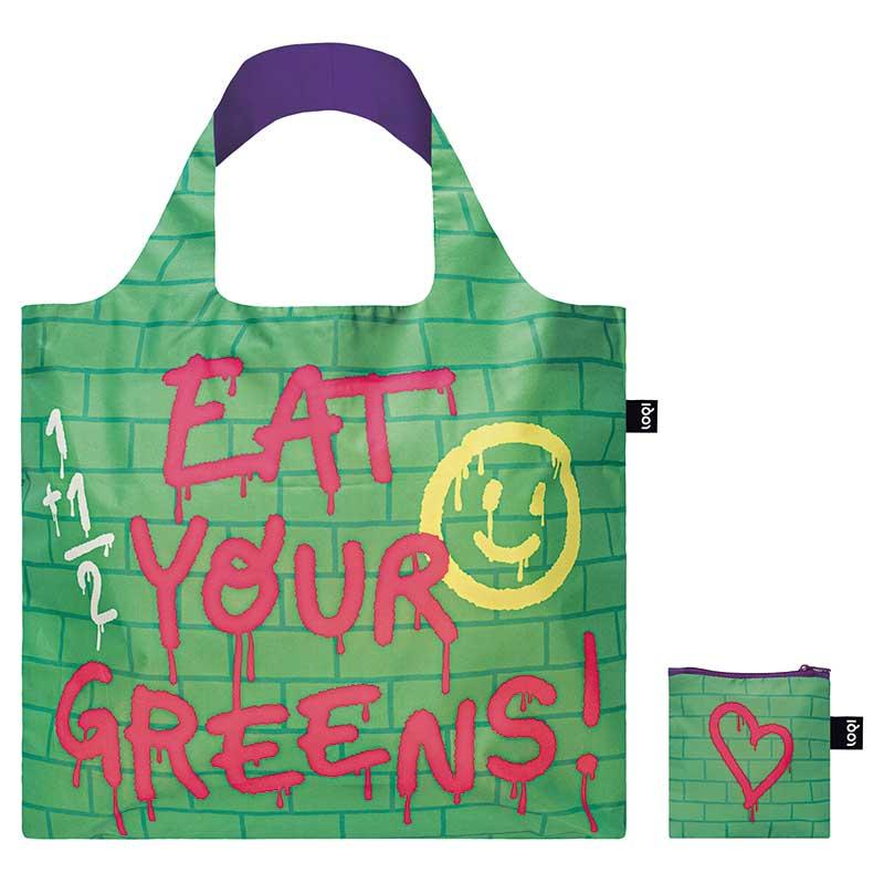 エコバッグ ローキー LOQI 正規品 Recycled Bag 折りたたみ トートバッグ ARTIST Collection ブロスマインド/イート ユア グリーン |  | 02