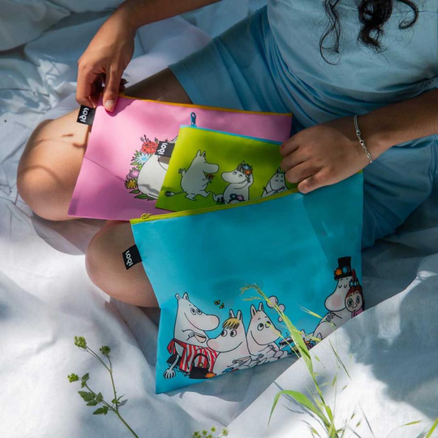 ポーチセット ローキー LOQI 正規品 Zip Pockets Recycled ジッパーポーチ リサイクル ジップポケット 3点セット MOOMIN/TOGETHER ムーミン/トゥゲザー |  | 01