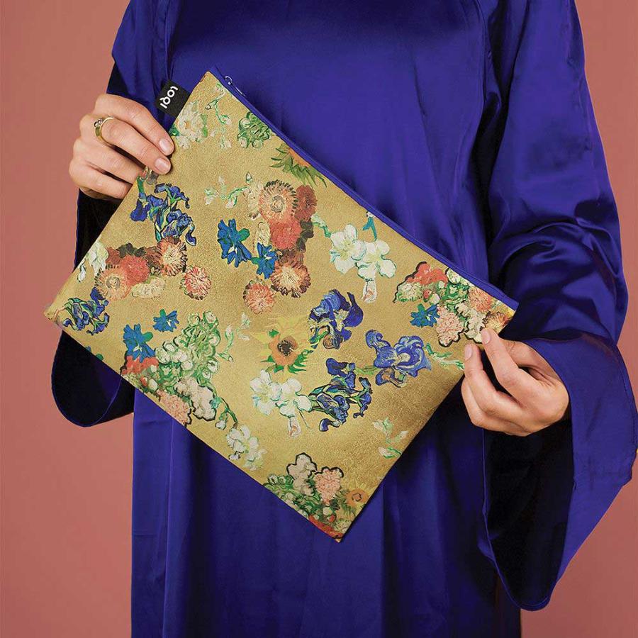 ポーチセット LOQI Zip Pockets Recycled ローキー ジップポケット 3点セット ゴッホ美術館50周年記念 ヴィンセント・ヴァン・ゴッホ/ブーケ フラワーパターン |  | 01