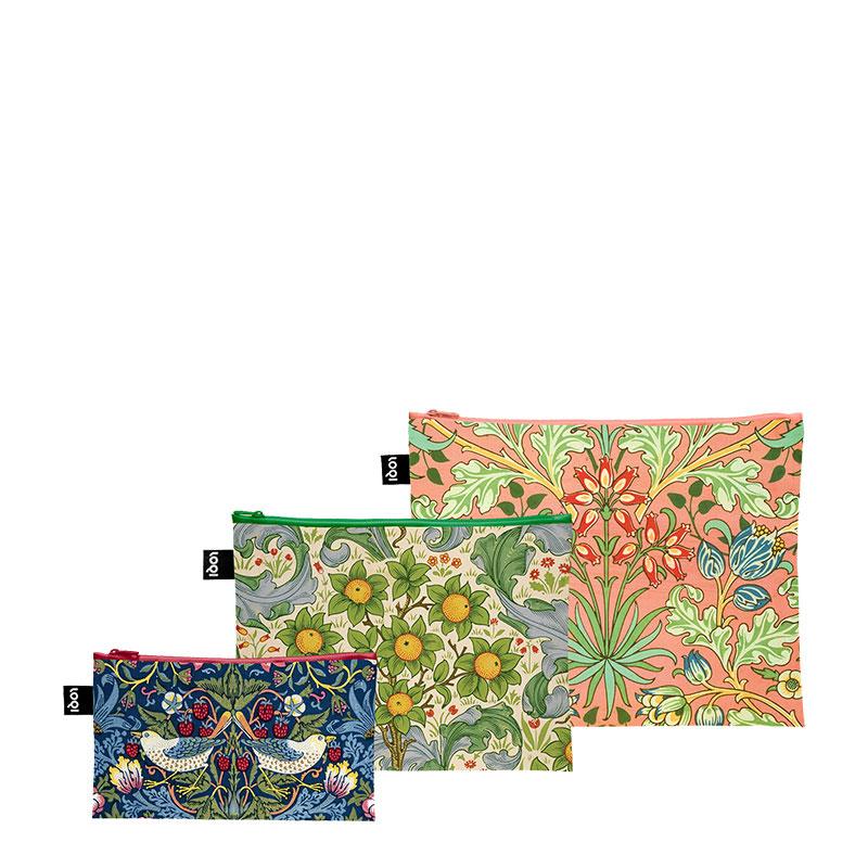 ポーチセット ローキー LOQI 正規品 Zip Pockets Recycled ジッパーポーチ ジップポケット 3点セット MUSEUM Collection ウィリアム モリス |  | 01